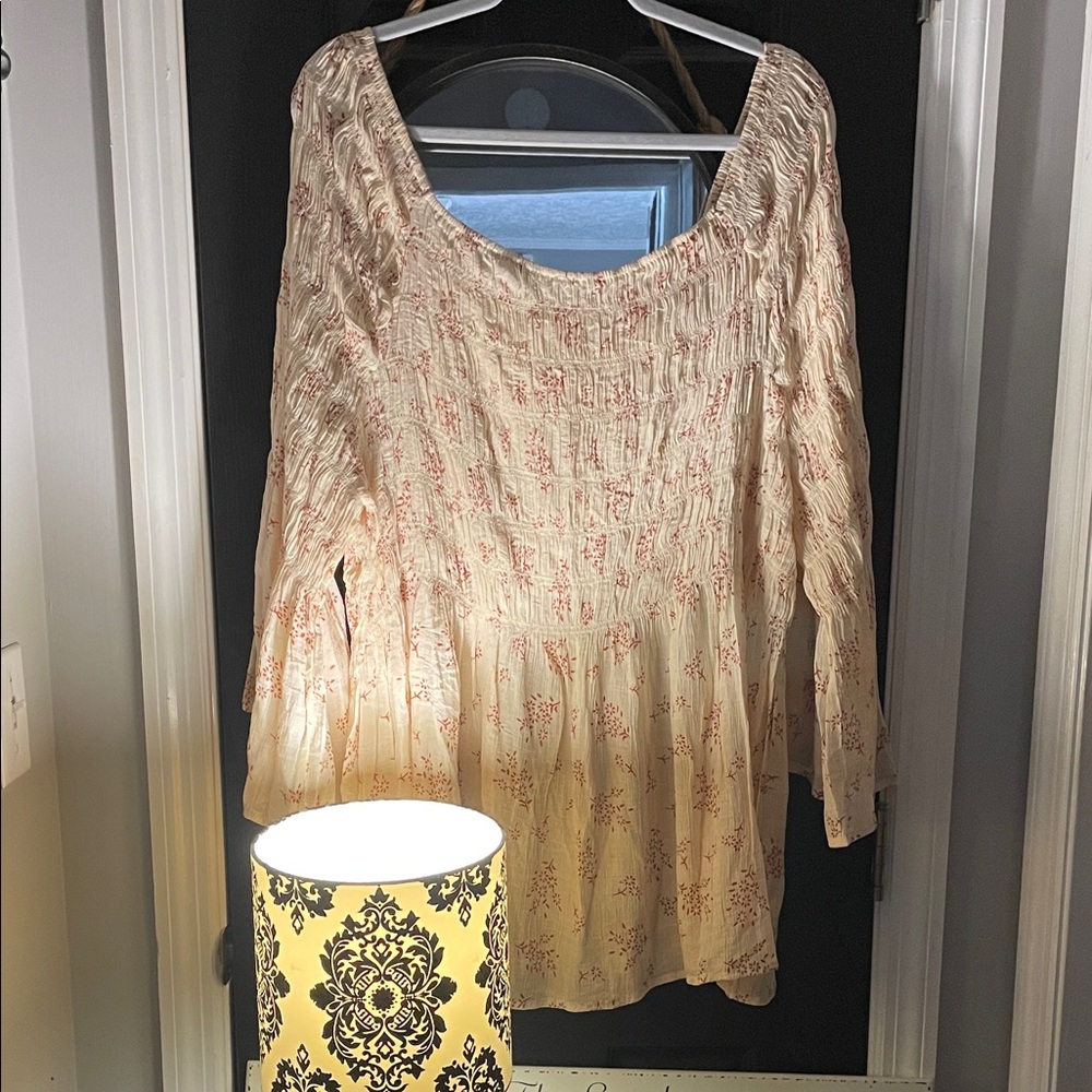 Diva Cream and Pink Blouse